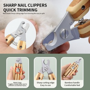 6 in 1 Portable Bamboo Comb Pets Grooming Tools Set Dogs Cats Pets Grooming Kit