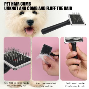 Pet Grooming Set Slicker Brush Nail Clipper Dog Cat Grooming Kit with Chew Toy