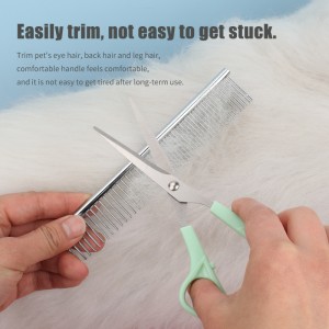 Factory Wholesale Custom Logo Cat Hair Scissors Dog Pet Grooming Scissors Set with Stainless Steel Comb