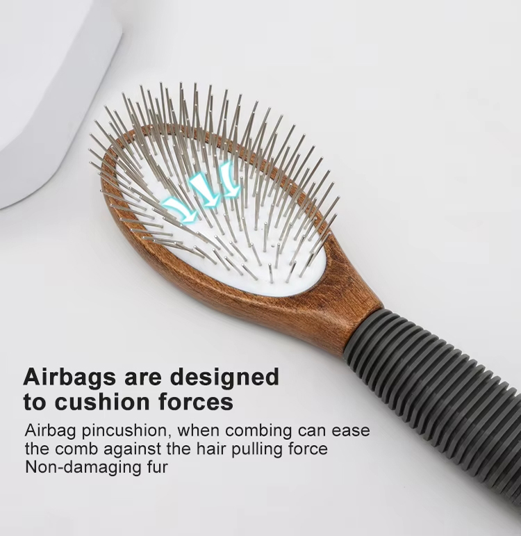 Custom Logo Wooden Long Pin Cat Needle Brush