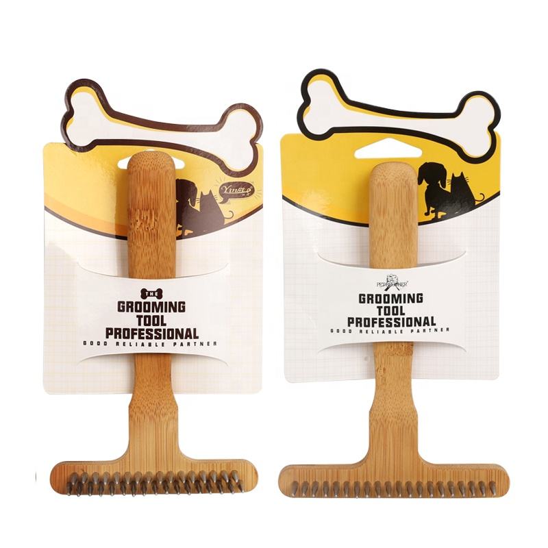 Bamboo Pet Grooming Rake Comb