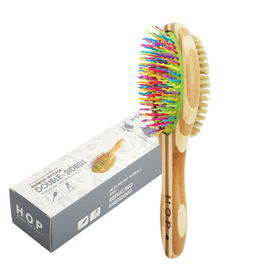 Bamboo Wood Pet Massage Bristle Brush