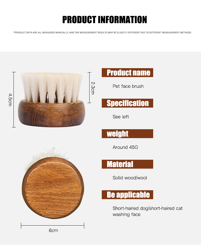  MIni Wooden Soft Bristle Pet Massage Brush 