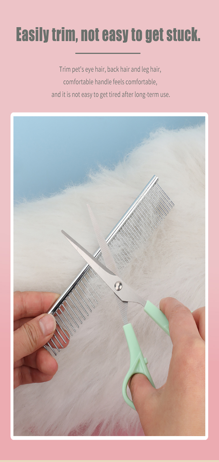 Factory Wholesale Custom Logo Cat Hair Scissors Dog Pet Grooming Scissors Set with Stainless Steel Comb