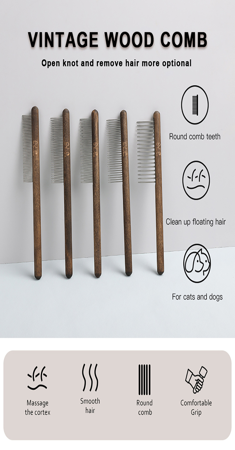 Five Style Wooden Handle Long Short Teeth
