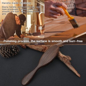Ebony Wood Pet Dog Cat Hair Remover Brush Eco-friendly Wooden Handle Pig Bristle Pet Cleaning Comb Grooming Brush