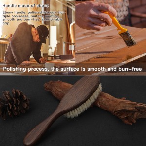 Custom Logo Ebony Wooden Pet Cleaning Brush Cat Dog Massage Horse Hair Remover Brush