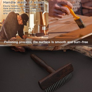 EBONY Wood Open Knot Comb Hair Double Row Design Sturdy Durable Pet Cat Nail Rake Brush for Dogs