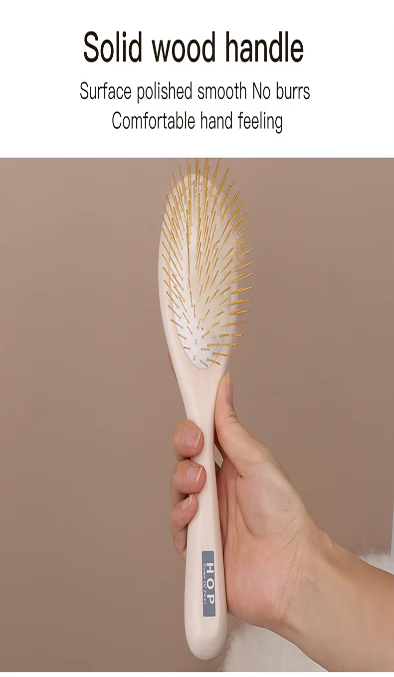 Wooden Double Side Dog Brush and Cat Brush, Pet Grooming Comb for Removing Shedding Hair
