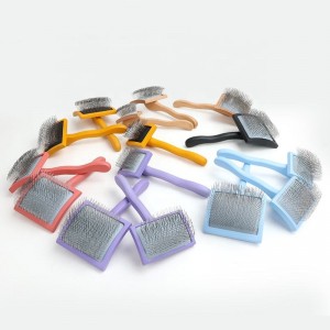 Wooden Pet Wire Grooming Brush  Extra Long Pin Brush For Dogs And Cats