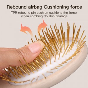 Wooden Double Side Dog Brush and Cat Brush, Pet Grooming Comb for Removing Shedding Hair