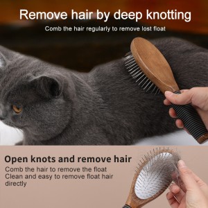 Factory Wholesale Upscale Custom Logo Wooden Long Pin Cat Needle Brush Dog Pet Grooming Brush