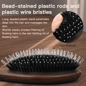 Ebony Wood Pet Furry Hair Remove Tool Dog Comb Gentle Pin Message Brush Grooming