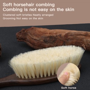 Custom Logo Ebony Wooden Pet Cleaning Brush Cat Dog Massage Horse Hair Remover Brush