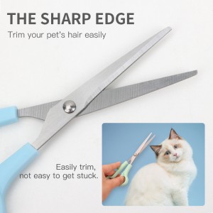 Factory Wholesale Custom Logo Cat Hair Scissors Dog Pet Grooming Scissors Set with Stainless Steel Comb