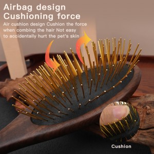 Manufacturer Customized Pet Wooden Massage Brush Dog Hair Removal Brush With Long Pins