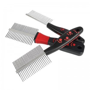 Red And Black Pet Flea Comb