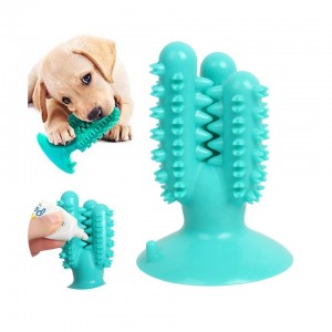 Rubber Cactus Puppies Teeth Cleaning Dog Toothbrush Chew Toys For Aggressive Chewers