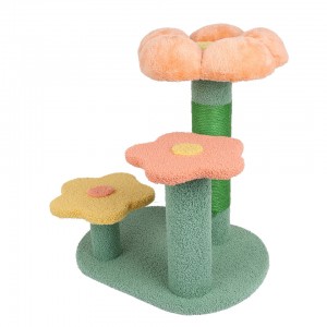 Sisal Cute Floral Cat Tree Tower  Cat Climbing Tree