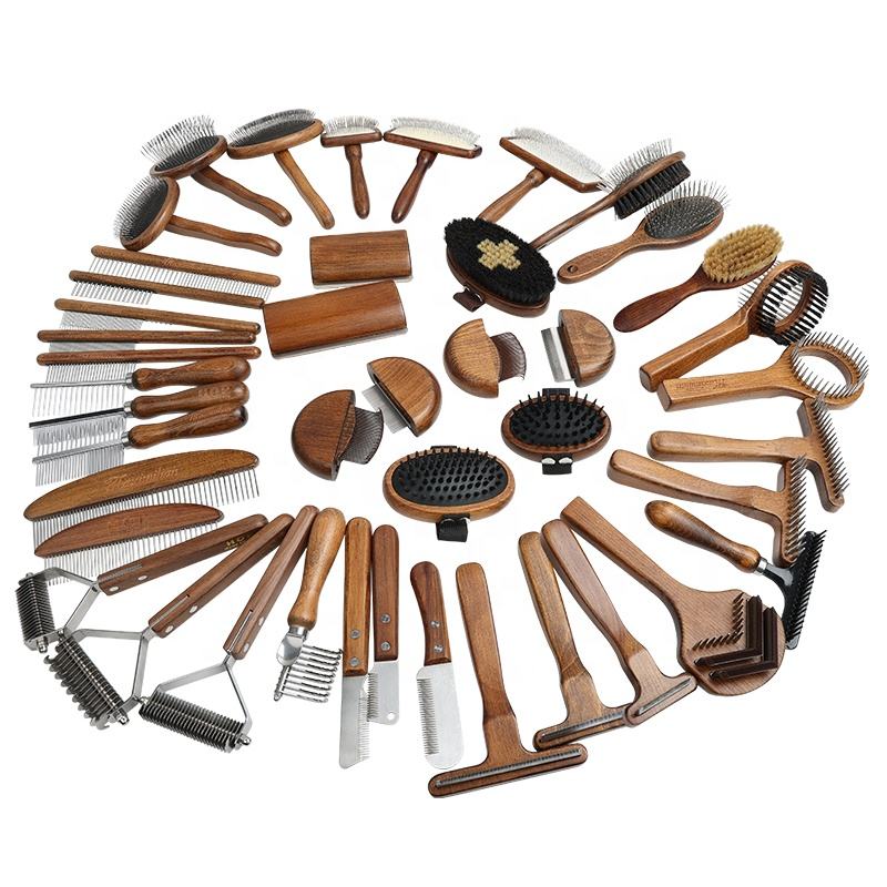 Wooden Pet Hair Grooming Comb Brush1