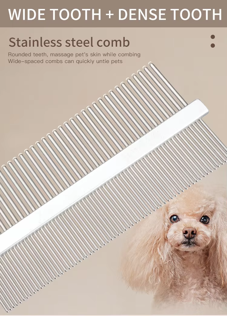 Factory Wholesale Custom Logo Double Sided Wooden Cat Needle Hair Comb Dog Pet Grooming Comb