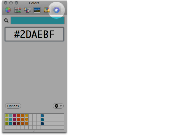 Screen shot of the hex colorpicker. Seriously, it’s handy for web design.