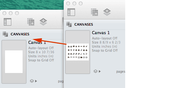 screen shot of copying canvases