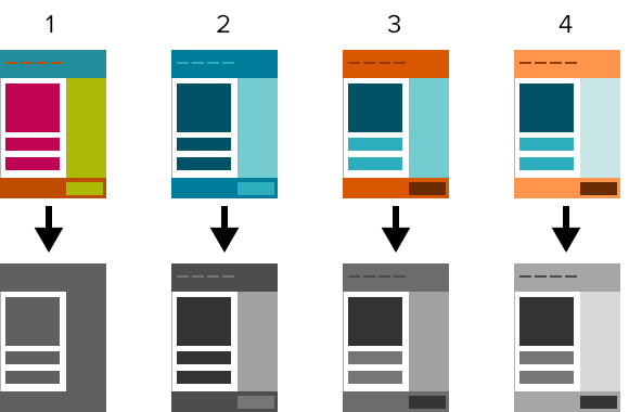 Examples of colorful documents going gray. Kinda sad to see it happen, really.