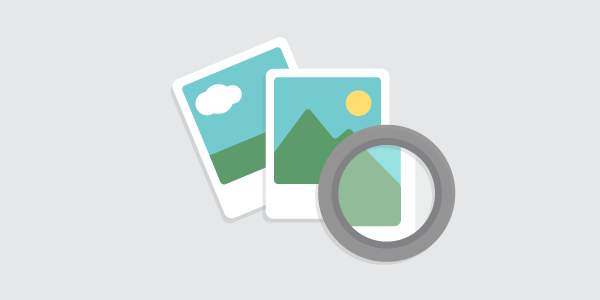 illustration of a loupe examining a digital photo