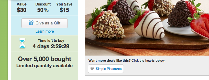 screen shot of a timer at Groupon