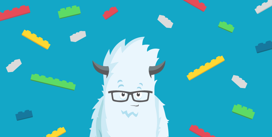 Yeti with Legos falling