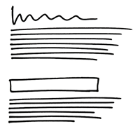 illustration of text and headings sketch