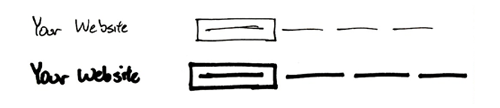 illustration of varying weight pen lines